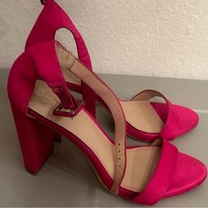 Hot pink high heels